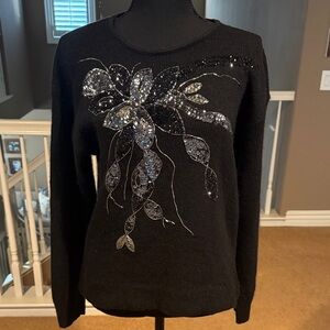 Le Chois Black Knit Vintage Sweater